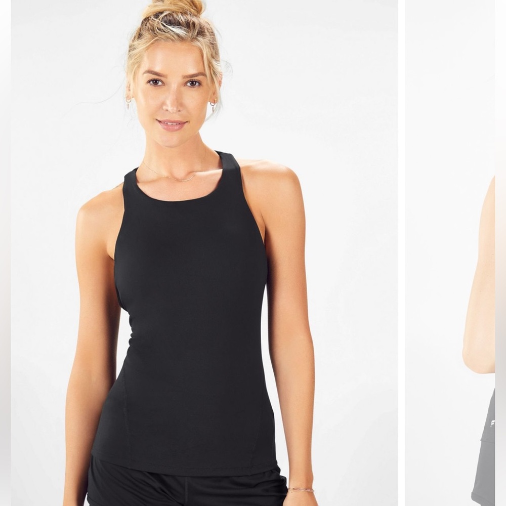 Fabletics Boost Built-In Bra Tank | Color Black/P… - image 3